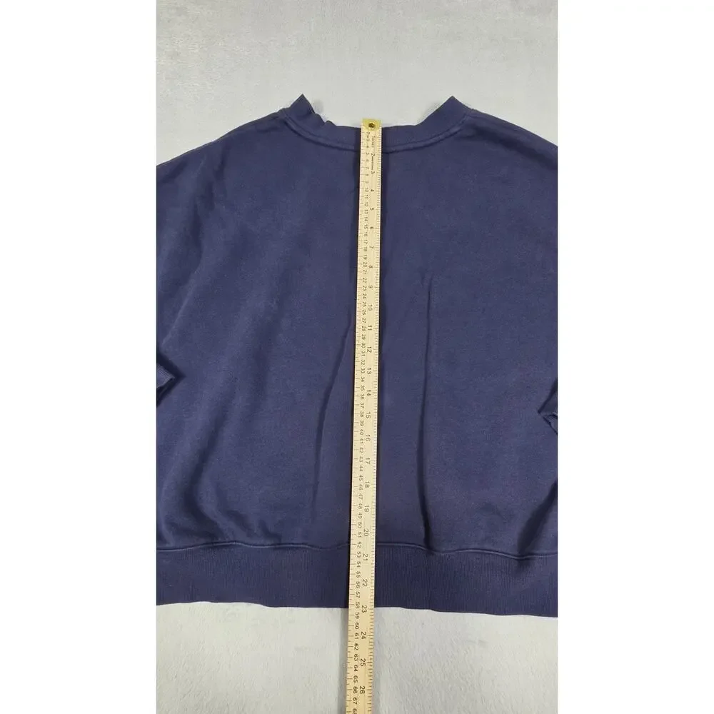 Wild Fable London Graphic Cropped Sweatshirt Women’s XL Blue Pullover - Picture 7 of 8